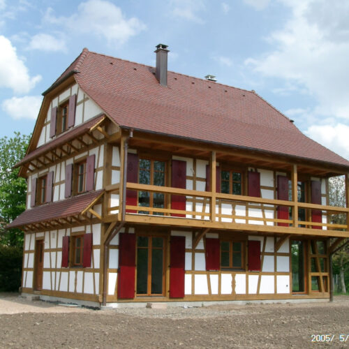 Construction d'une maison alsacienne à colombages