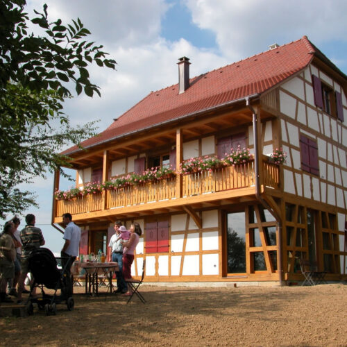 Construction d'une maison alsacienne à colombages