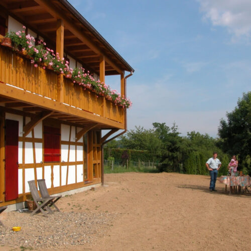 Construction d'une maison alsacienne à colombages