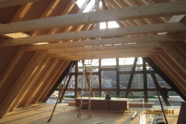 Construction d'une maison alsacienne en colombages