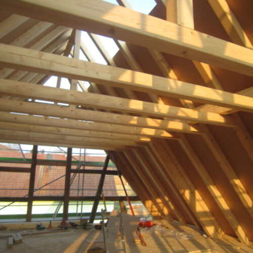 Construction d'une maison alsacienne en colombages