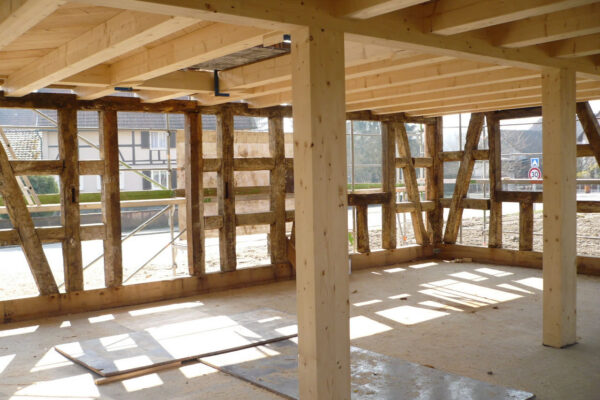 Construction d'une maison alsacienne en colombages