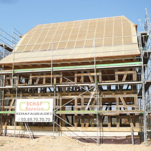 Construction d'une maison alsacienne en colombages