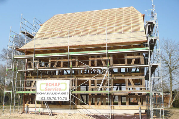 Construction d'une maison alsacienne en colombages
