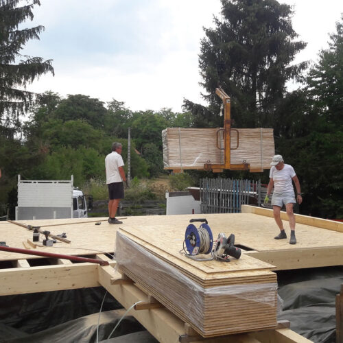 Renovation complète d'une maison ancienne, avec extension structure bois et charpente complète
