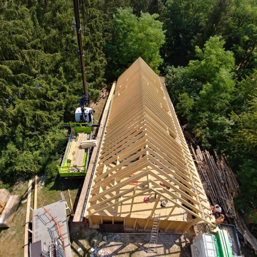 Renovation complète d'une maison ancienne, avec extension structure bois et charpente complète