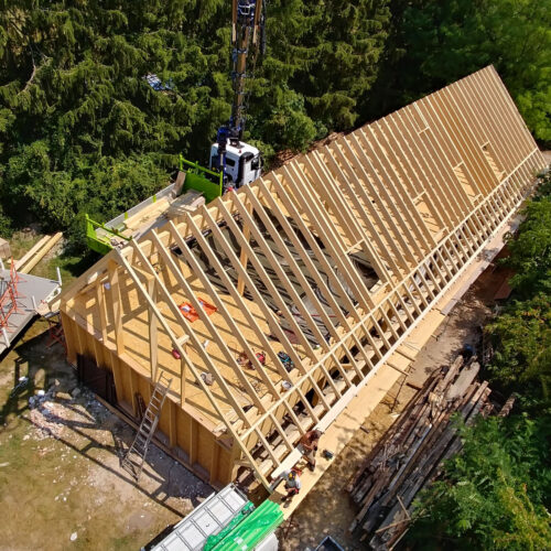 Renovation complète d'une maison ancienne, avec extension structure bois et charpente complète