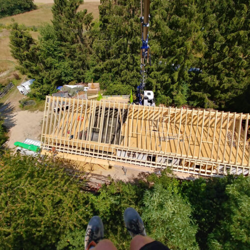 Renovation complète d'une maison ancienne, avec extension structure bois et charpente complète