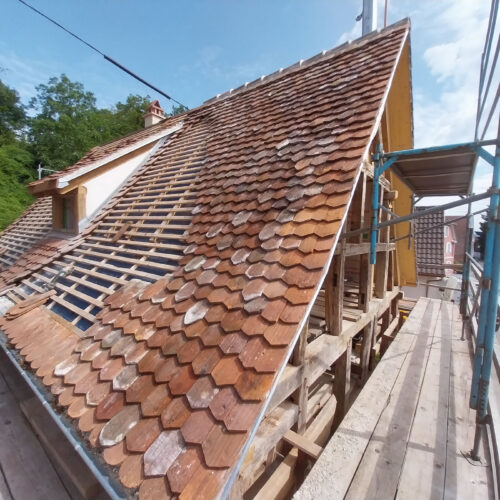 Restauration complète de la charpente et colombages d'un maison alsacienne