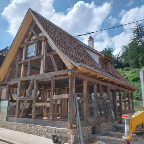 Restauration complète de la charpente et colombages d'un maison alsacienne