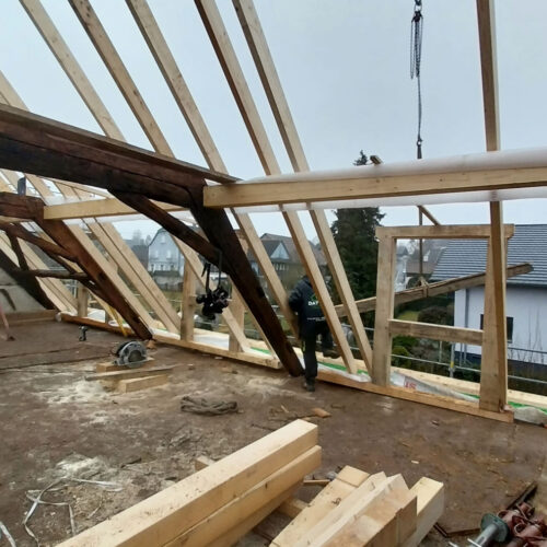 restauration d'une maison alsacienne - colombages et toiture