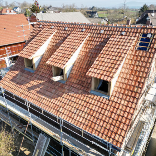 restauration d'une maison alsacienne - colombages et toiture