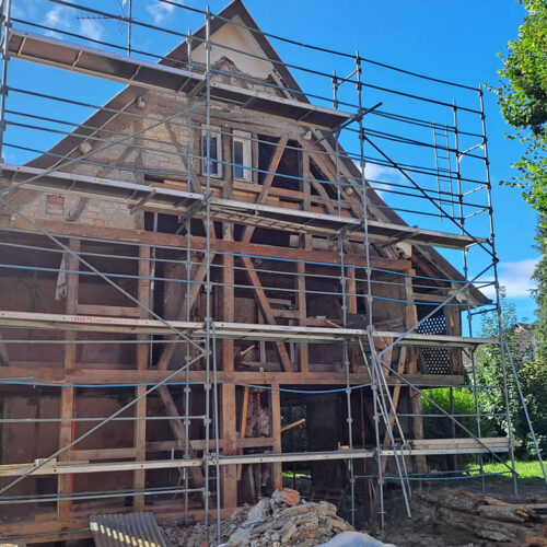 restauration d'une maison alsacienne - colombages et toiture