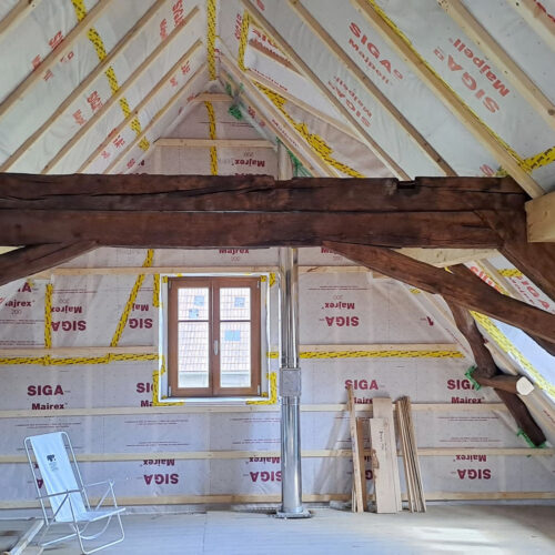 restauration d'une maison alsacienne - colombages et toiture