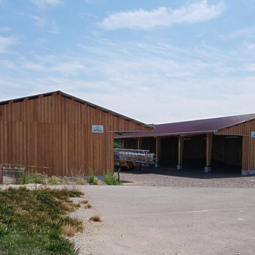 Construction de deux hangars agricoles structure bois
