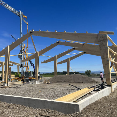 Construction de deux hangars agricoles structure bois