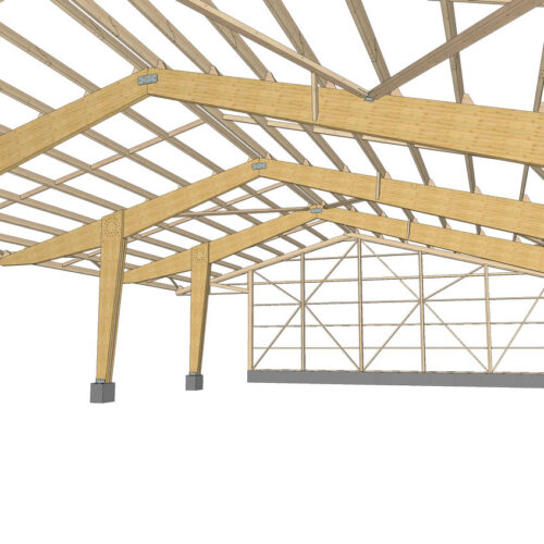 Construction de deux hangars agricoles structure bois