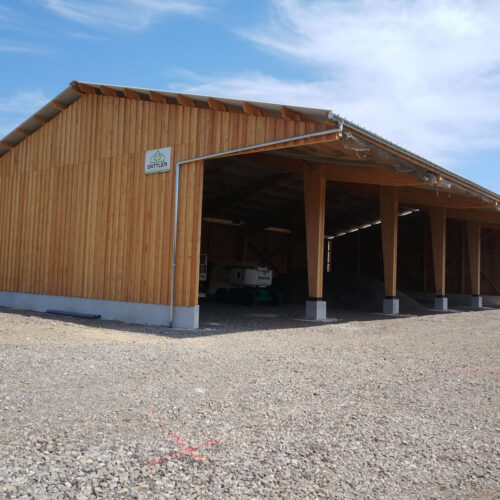 Construction de deux hangars agricoles structure bois