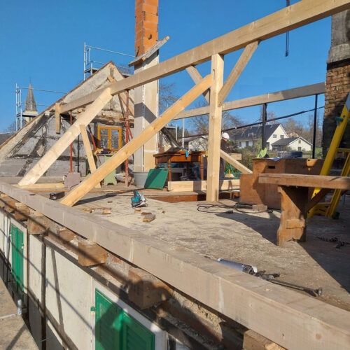 Rénovation de la charpente d'une maison alsacienne dans le Sundgau
