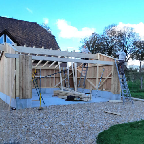 Construction d'un abri de jardin / garage dans le Sundgau