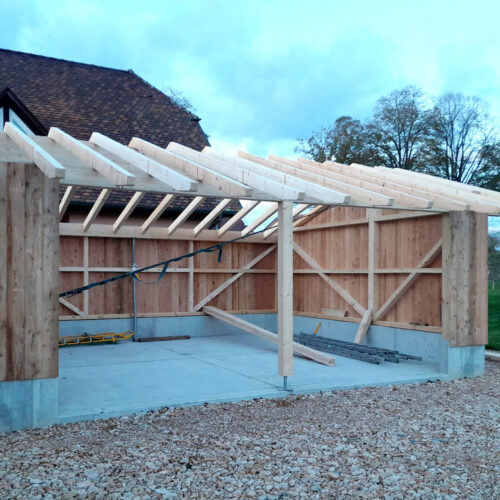 Construction d'un abri de jardin / garage dans le Sundgau