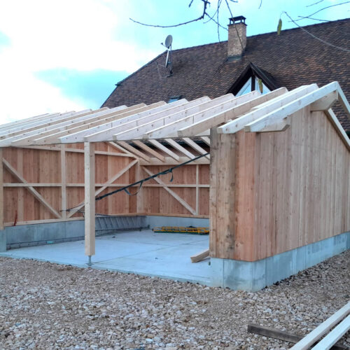 Construction d'un abri de jardin / garage dans le Sundgau