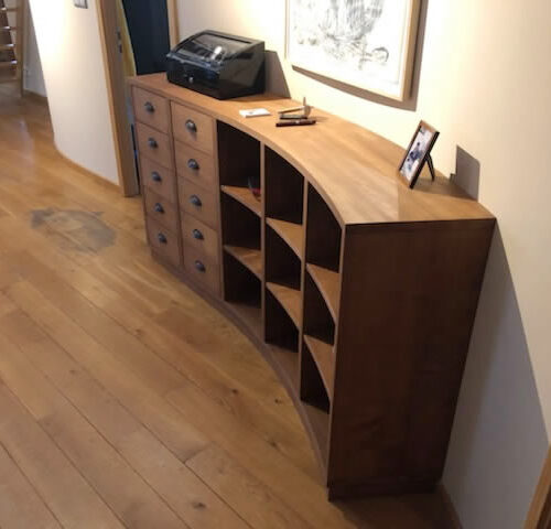 Meuble d'entrée courbe en bois
