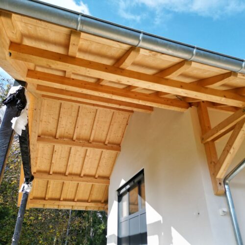 Construction d&rsquo;une maison à ossature bois contemporaine
