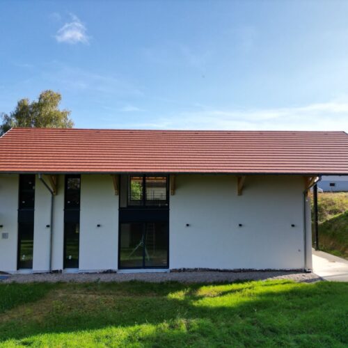 Construction d&rsquo;une maison à ossature bois contemporaine