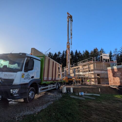 Construction d&rsquo;une maison à ossature bois contemporaine